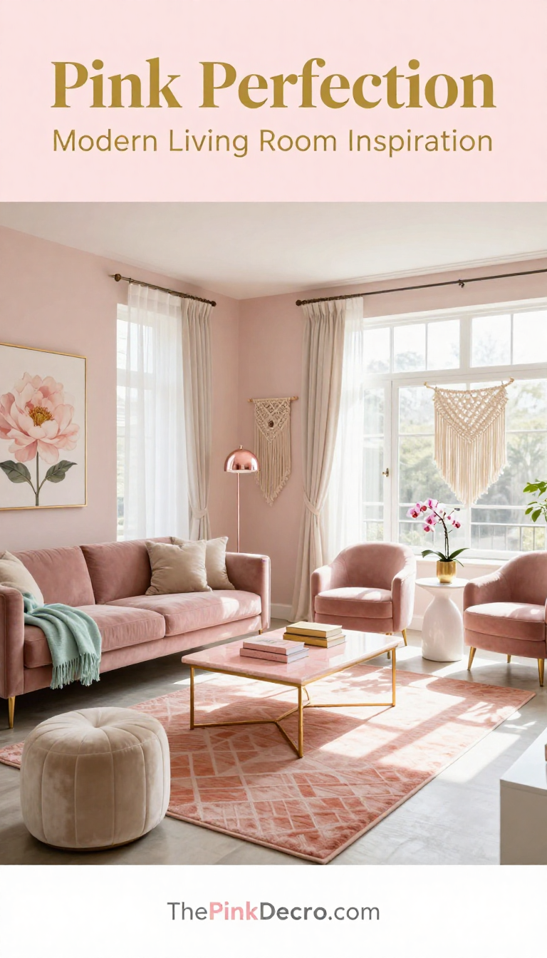 Pink Living Room Decor Ideas - Living Room - The Pink Decor