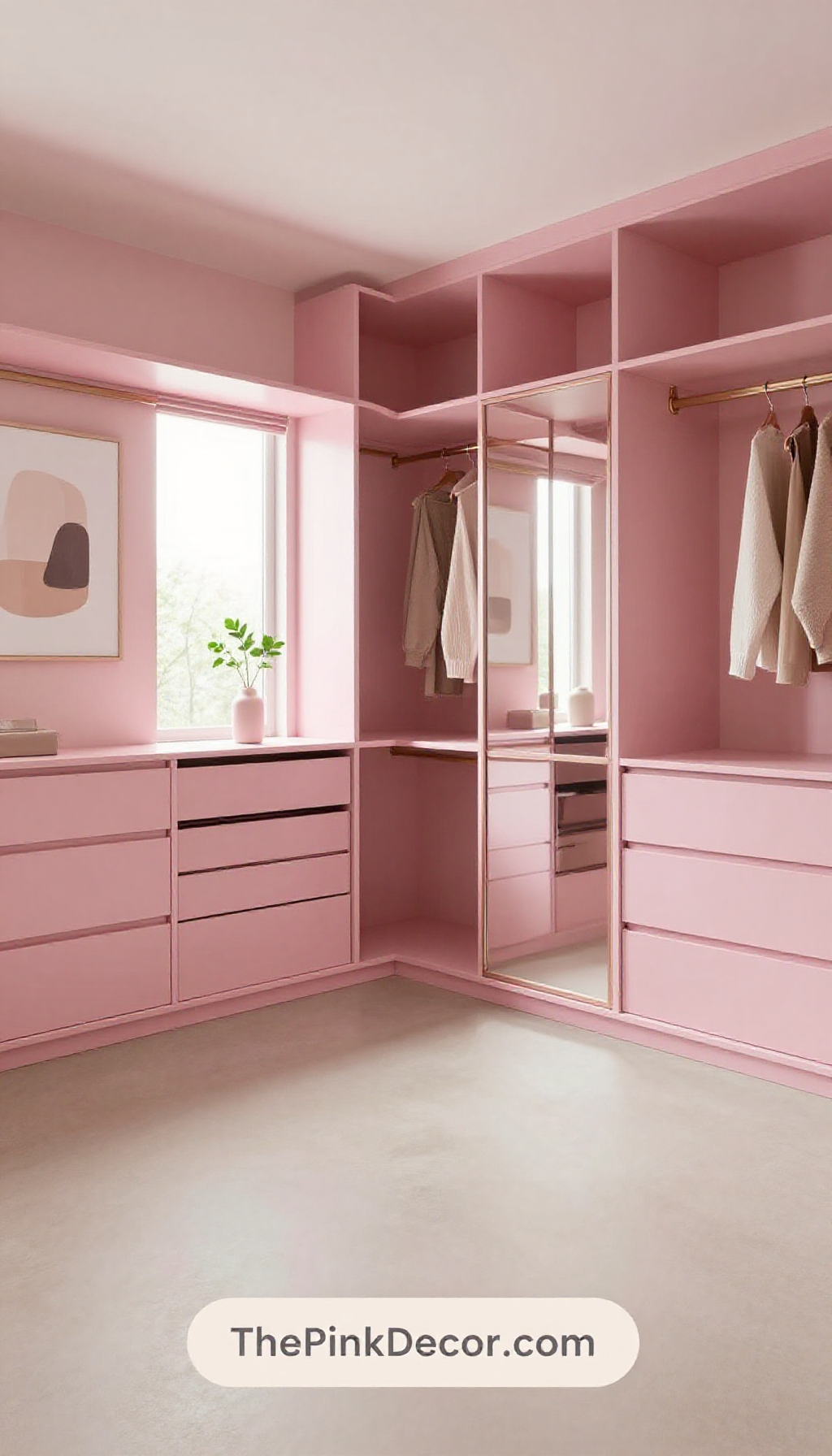 Complete Closet with pink decor elements