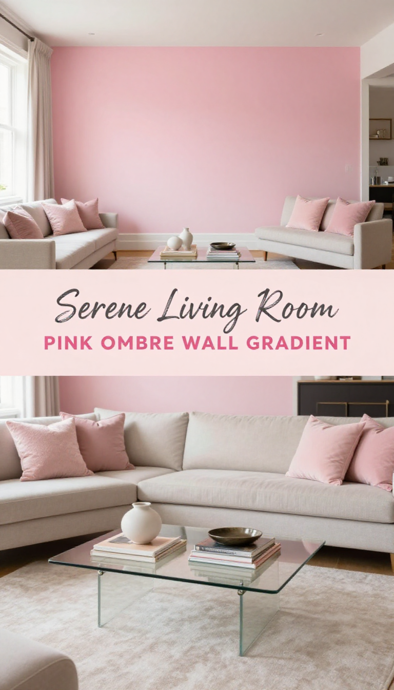 Pink Ombre Wall Gradient for a Serene Living Room - Living Room - The Pink Decor