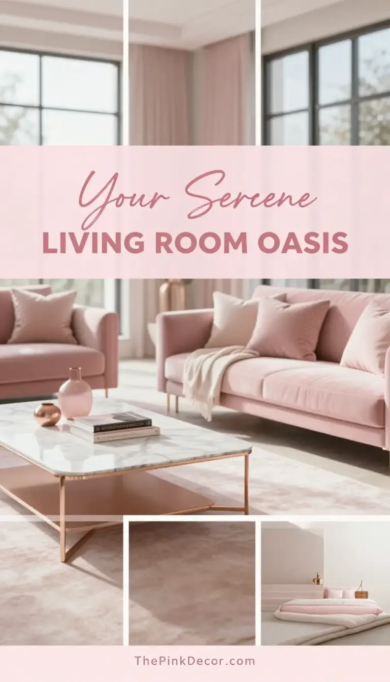 Rose Gold and Blush Pink Living Room Oasis - Living Room - The Pink Decor