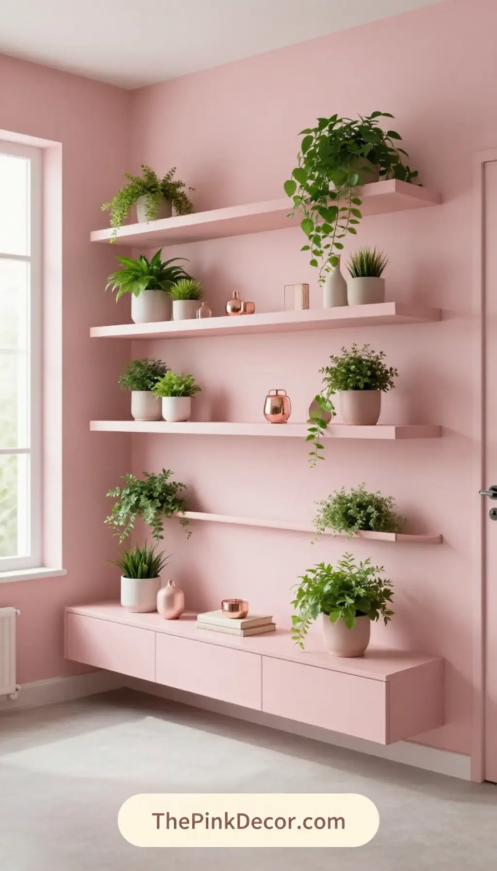 Complete Entryway with pink decor elements