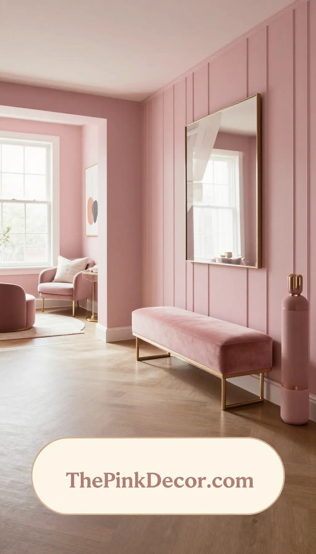 Complete Entryway with pink decor elements