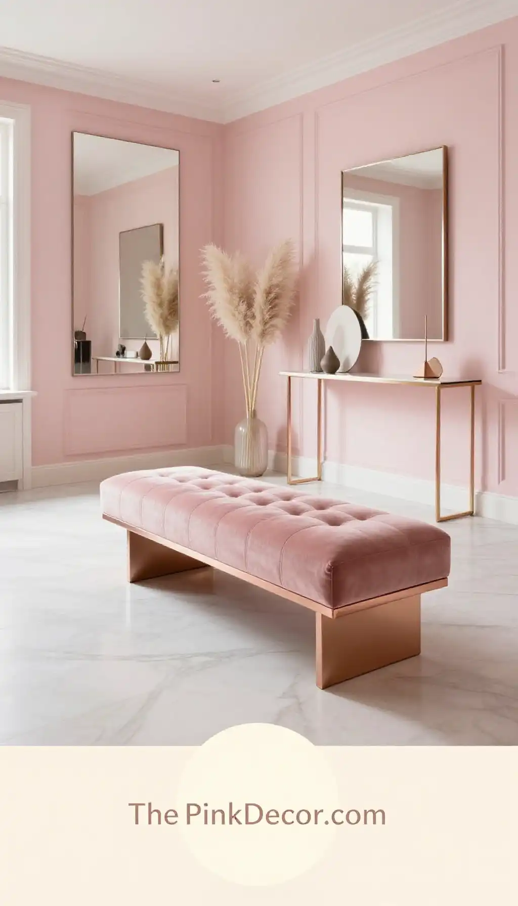 Complete Entryway with pink decor elements