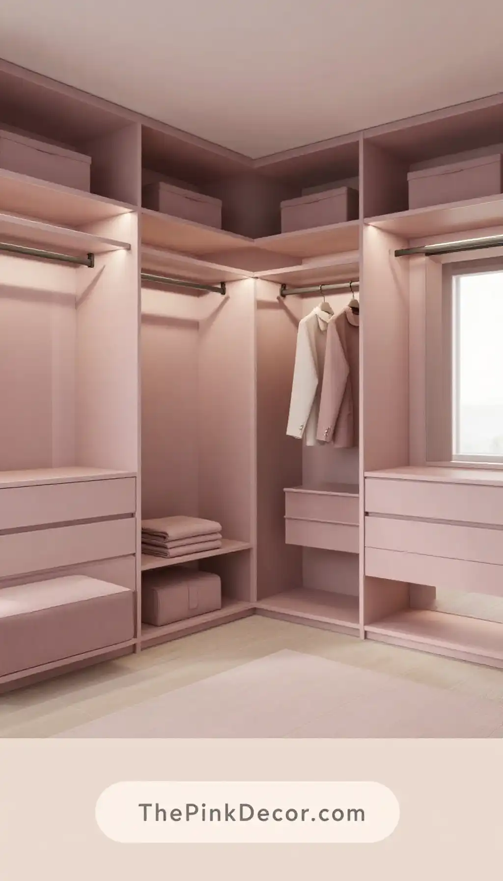 Complete Closet with pink decor elements