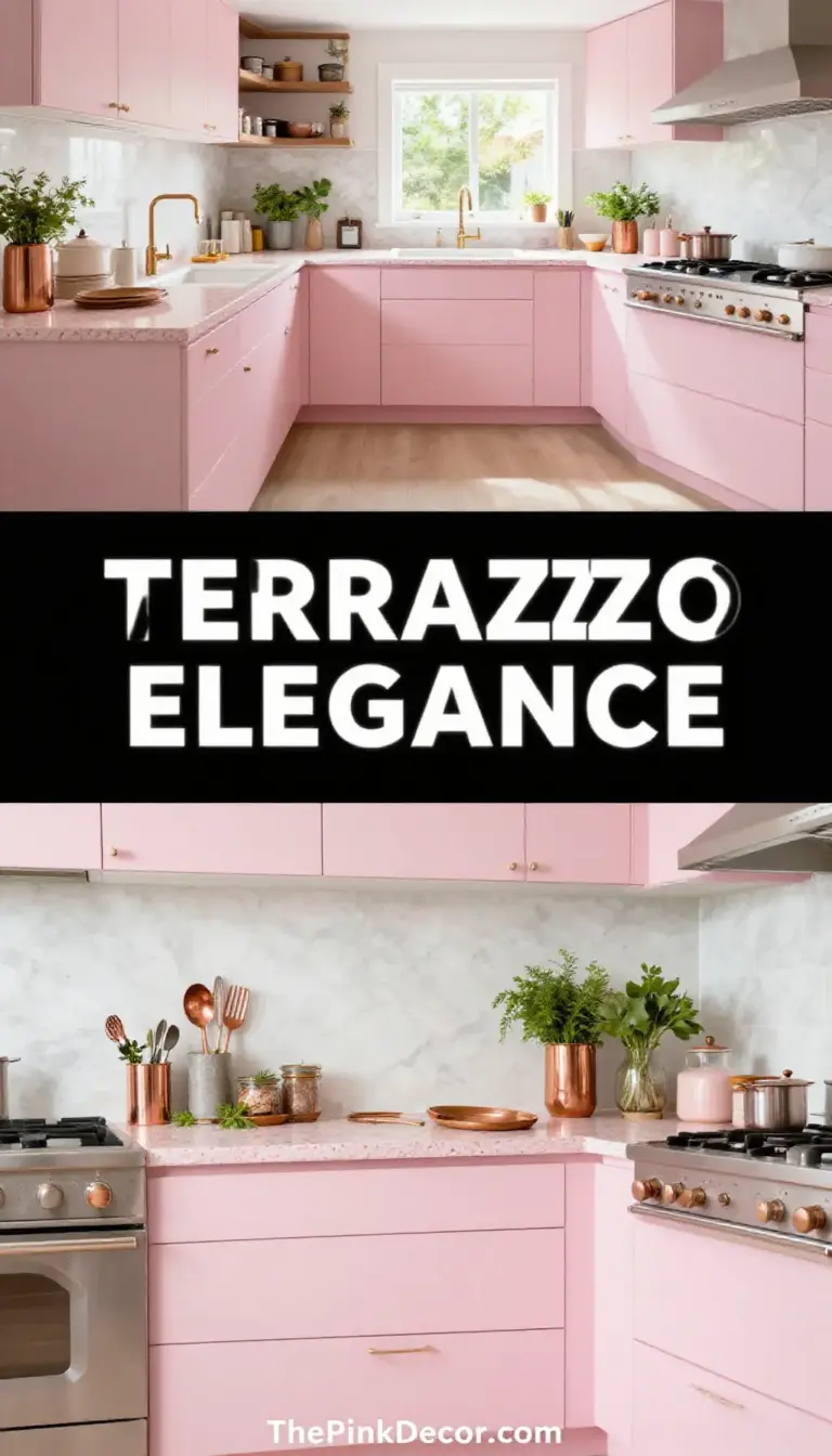 Dusty Pink Terrazzo Countertops for Stylish Kitchens - Kitchen - The Pink Decor