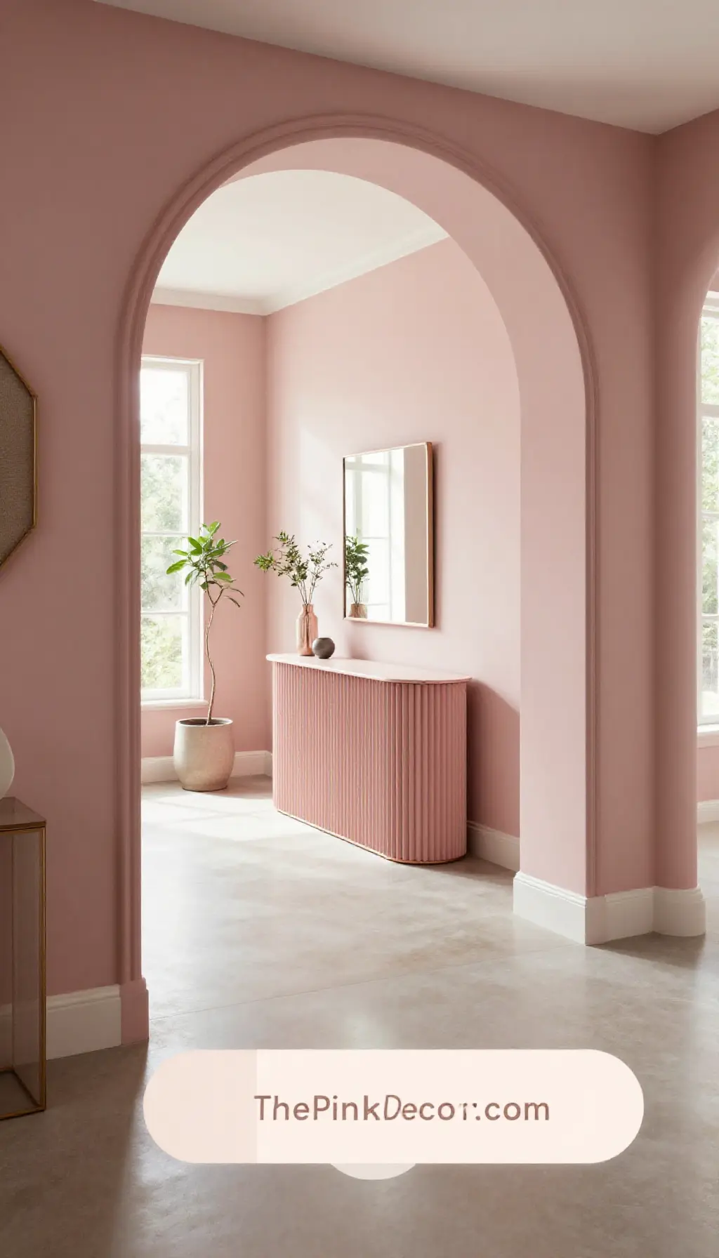 Complete Entryway with pink decor elements