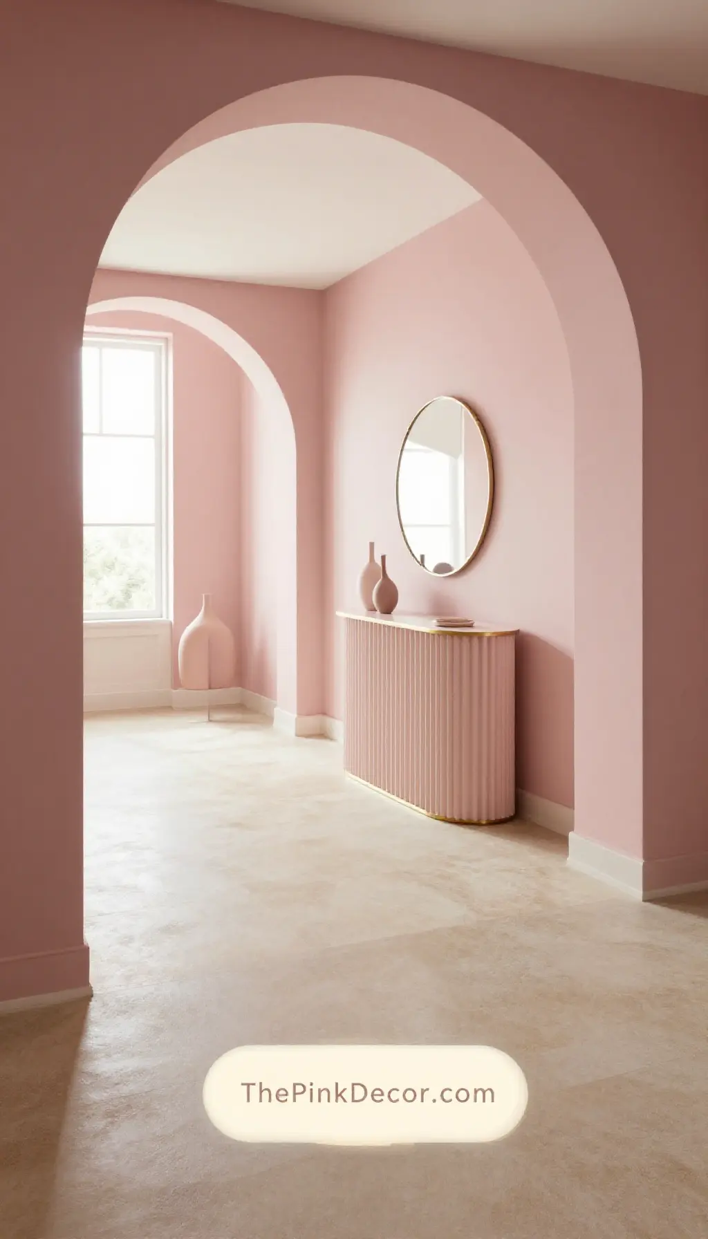 Complete Entryway with pink decor elements