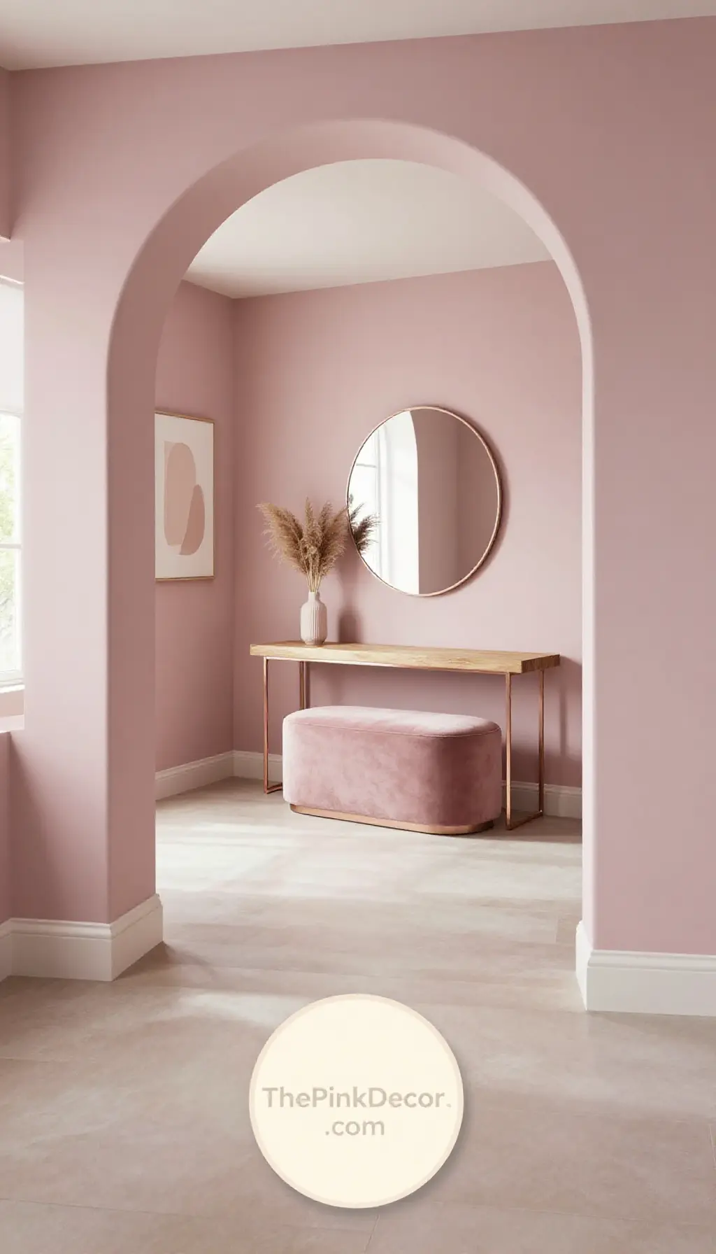 Complete Entryway with pink decor elements
