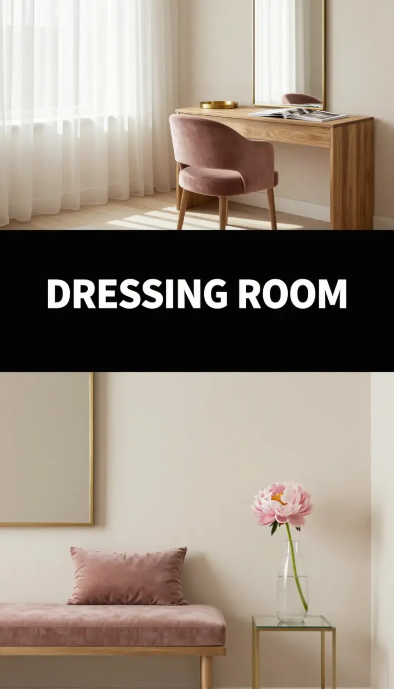 Dusty Rose Velvet Boudoir with Gold Accents - Dressing Room - The Pink Decor