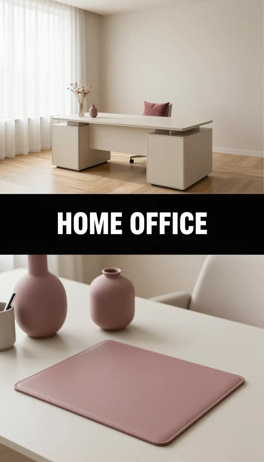 Monochromatic Dusty Rose Executive Suite - Home Office - The Pink Decor