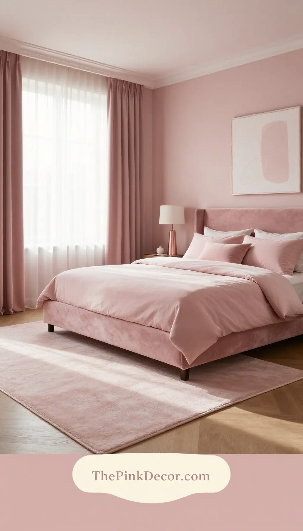 Complete Bedroom with pink decor elements