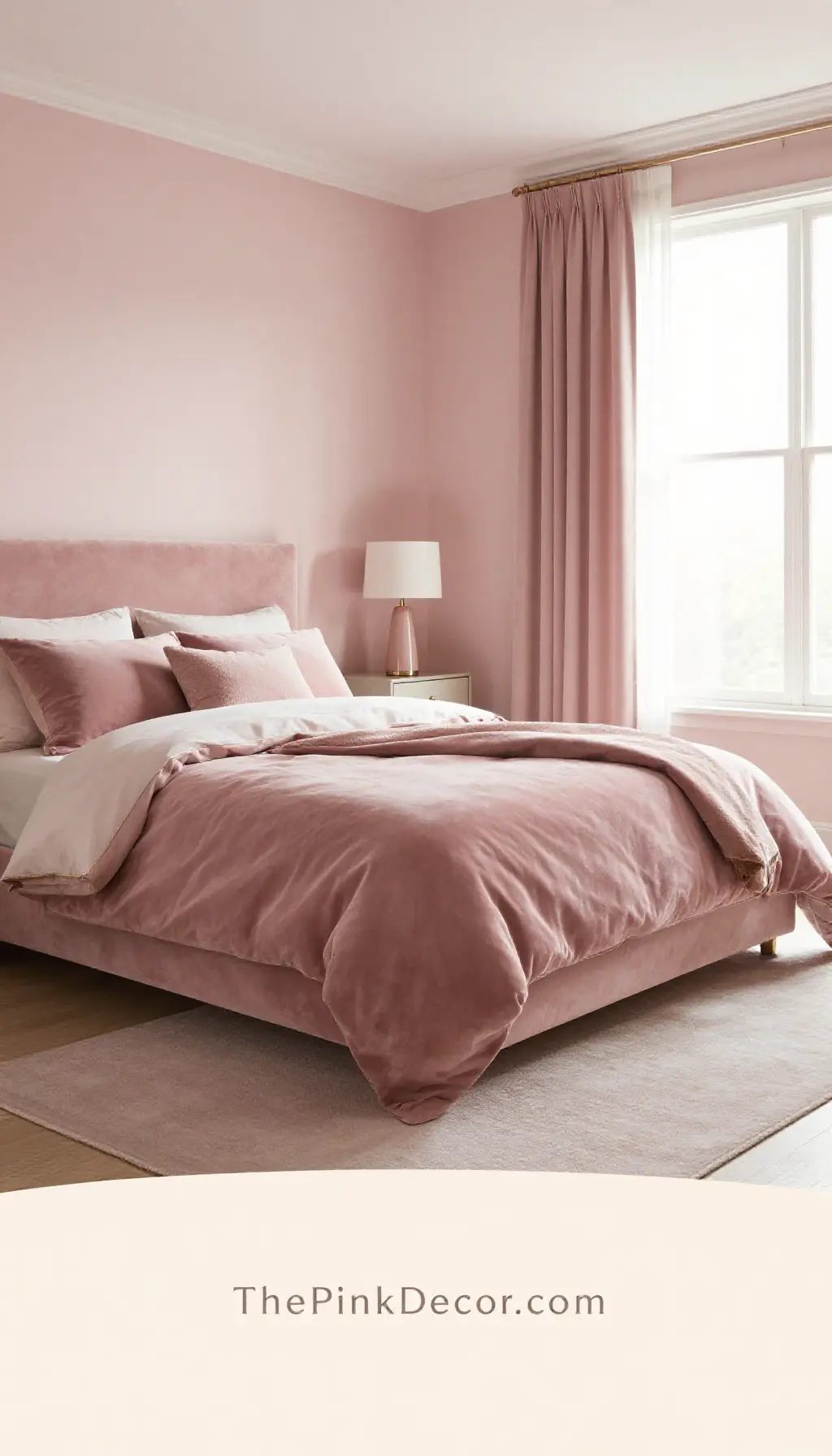 Complete Bedroom with pink decor elements