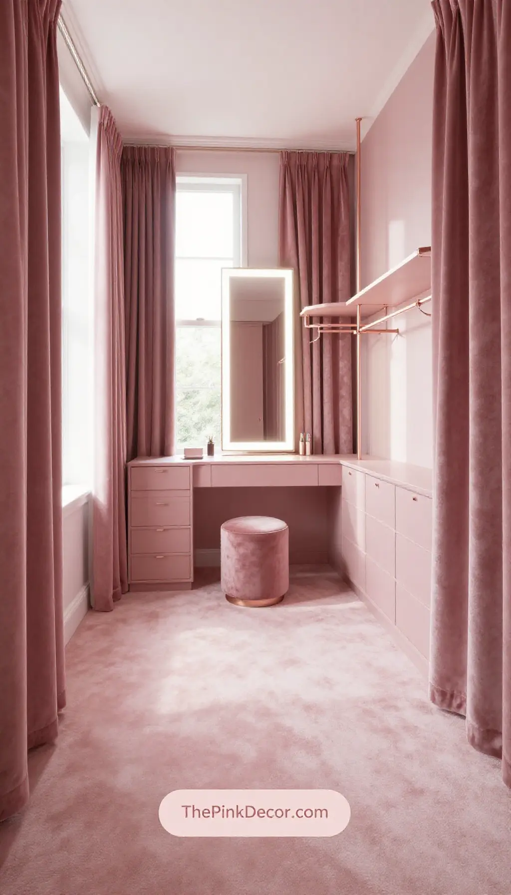 Complete Dressing Room with pink decor elements