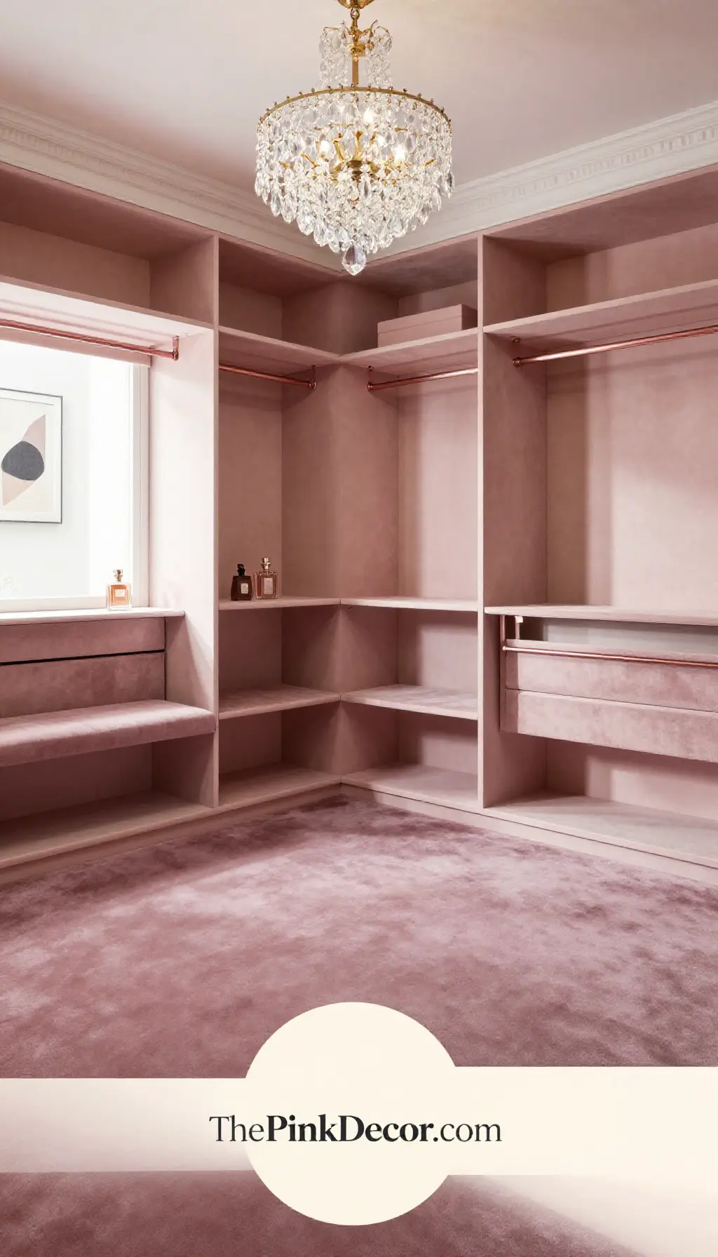 Complete Closet with pink decor elements