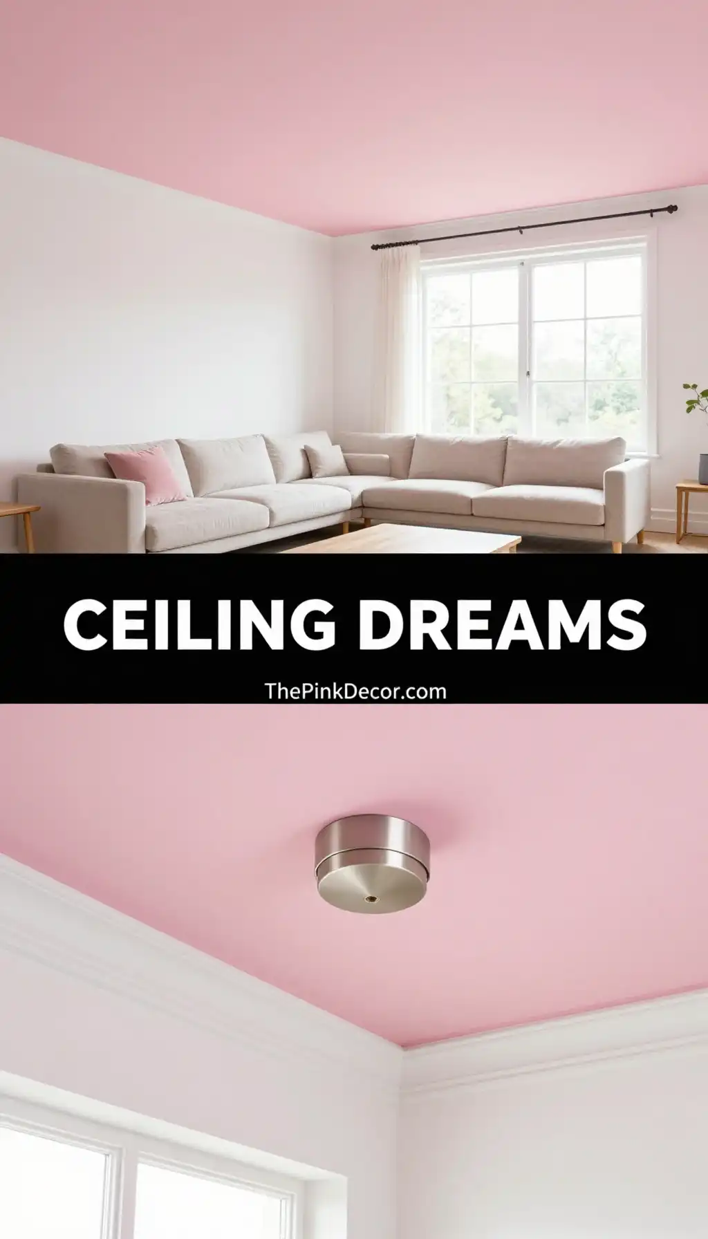 Monochromatic Pink Statement Ceiling - Dining Room - The Pink Decor