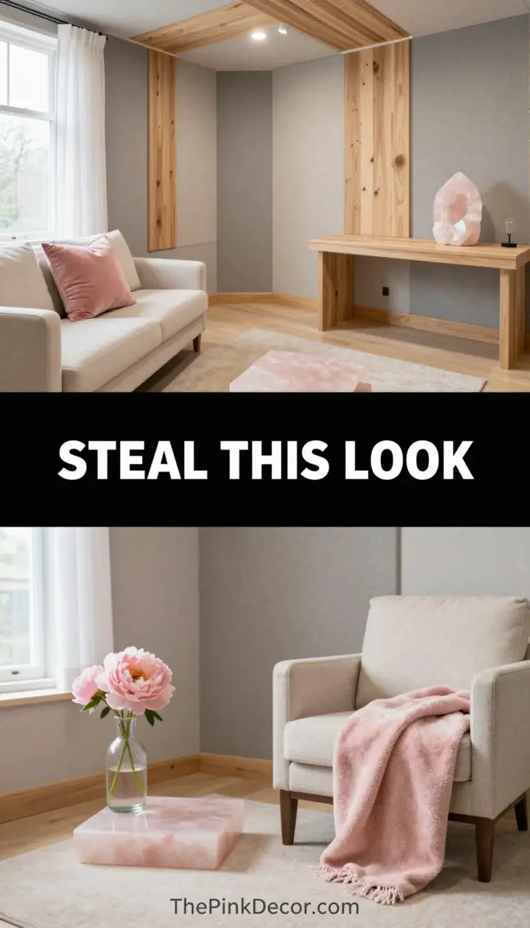 Monochromatic Rose Quartz Soundproof Sanctuary - Home Office - The Pink Decor