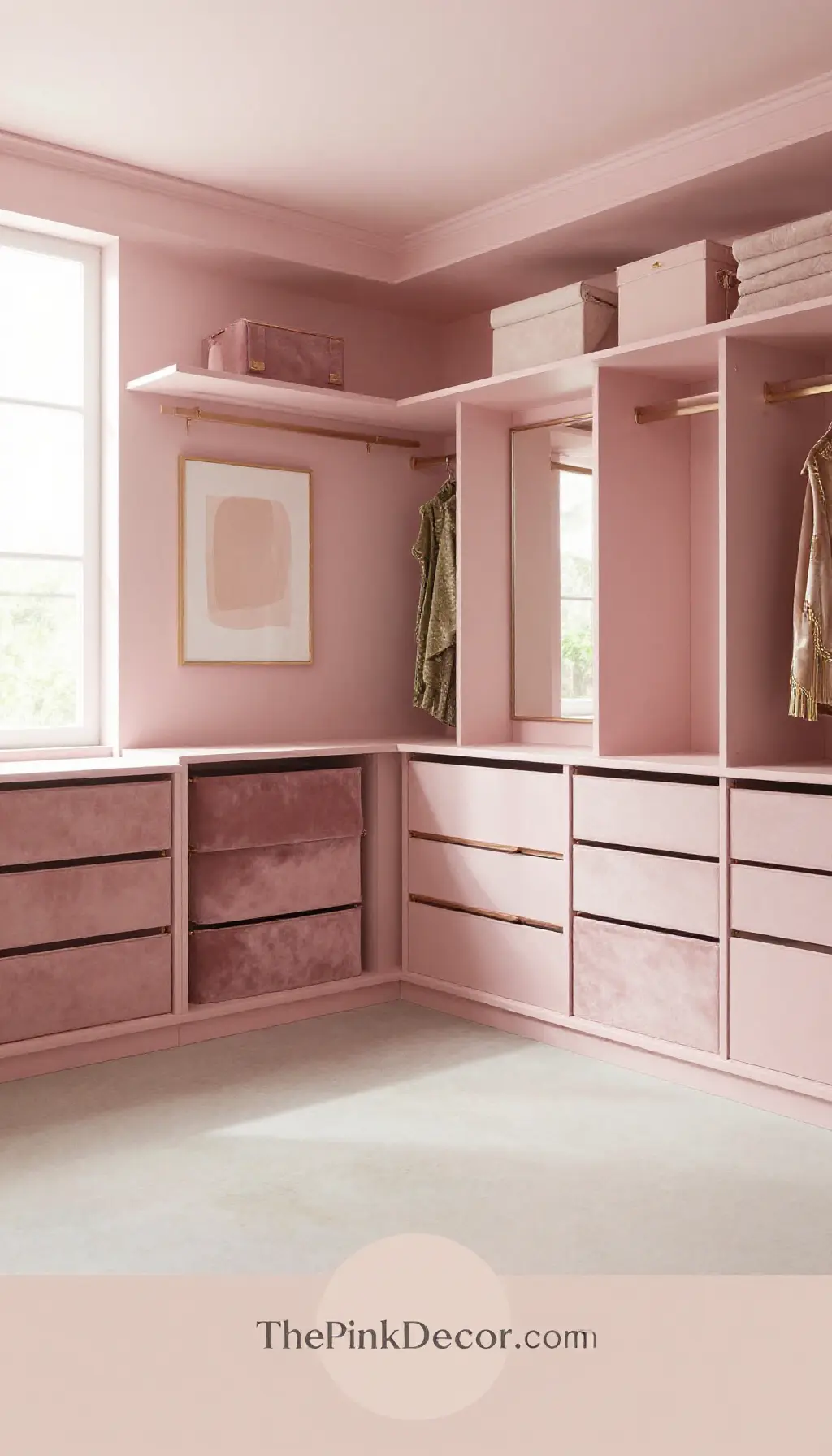 Complete Closet with pink decor elements