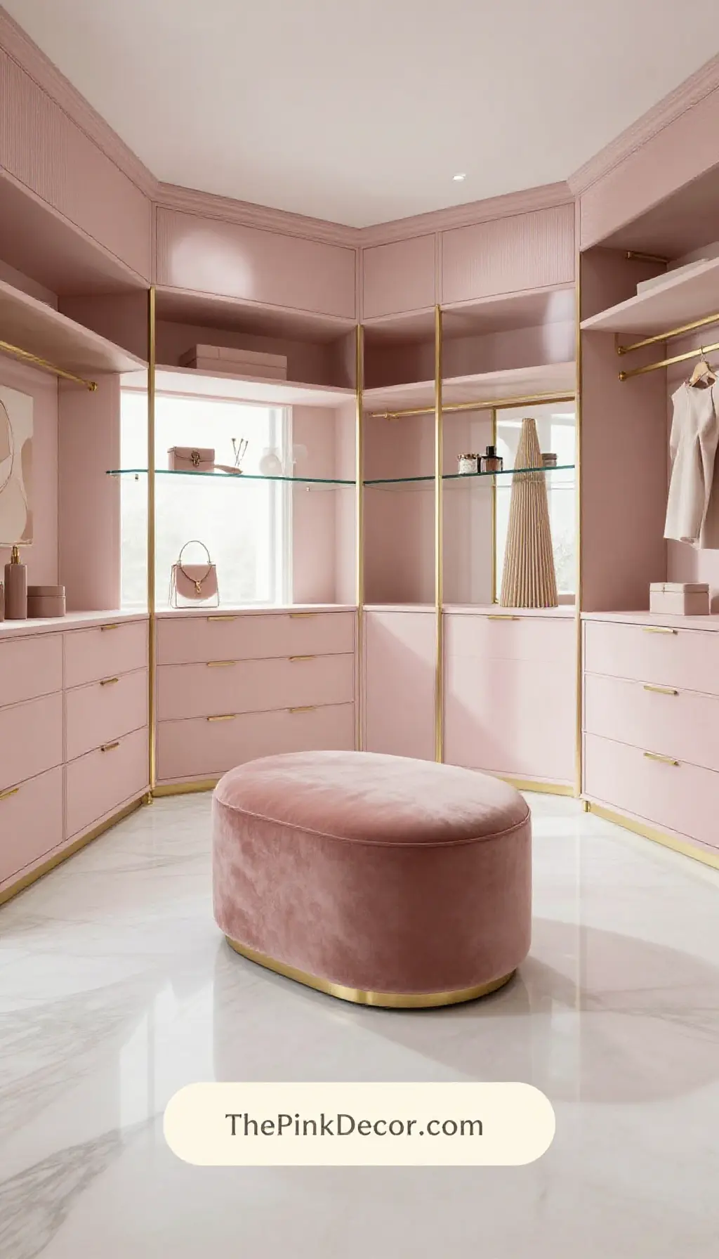Complete Closet with pink decor elements